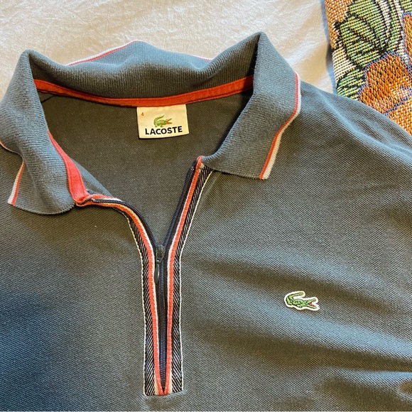 Grey Lacoste Quarter Zip - Picture 2 of 3